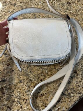 Coach Dakota Off-white Leather Crossbody with Gold Chain Trim